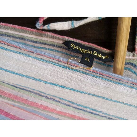 Spiaggia Dolce Bohemian Stiped Mini Dress Xl - Picture 4 of 7